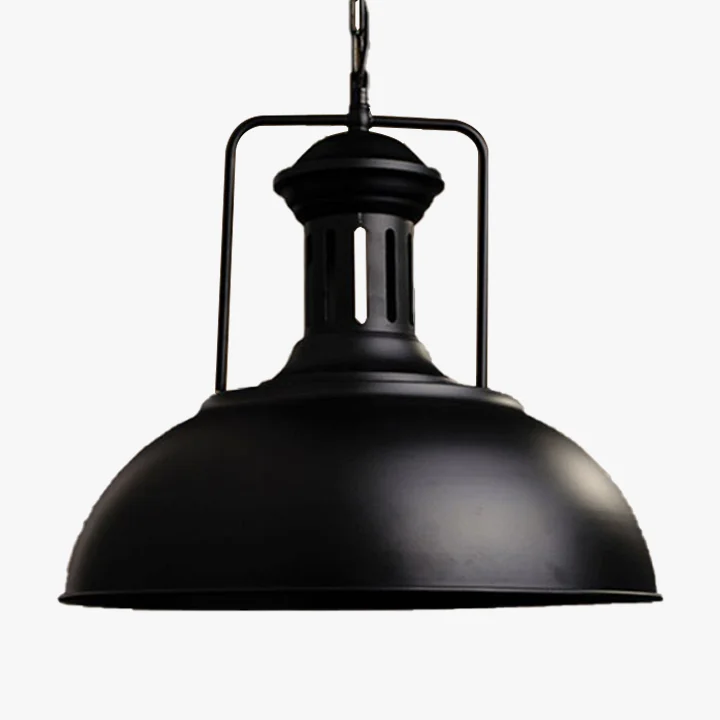 Industrial Metal Dome Dining Room Pendant Light, Black/Black White/Rust