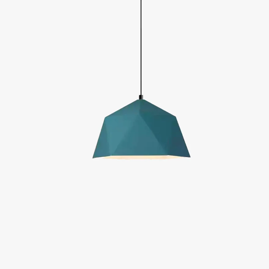 Modern Metal Polygonal Bedroom Pendant Light, 9 Color