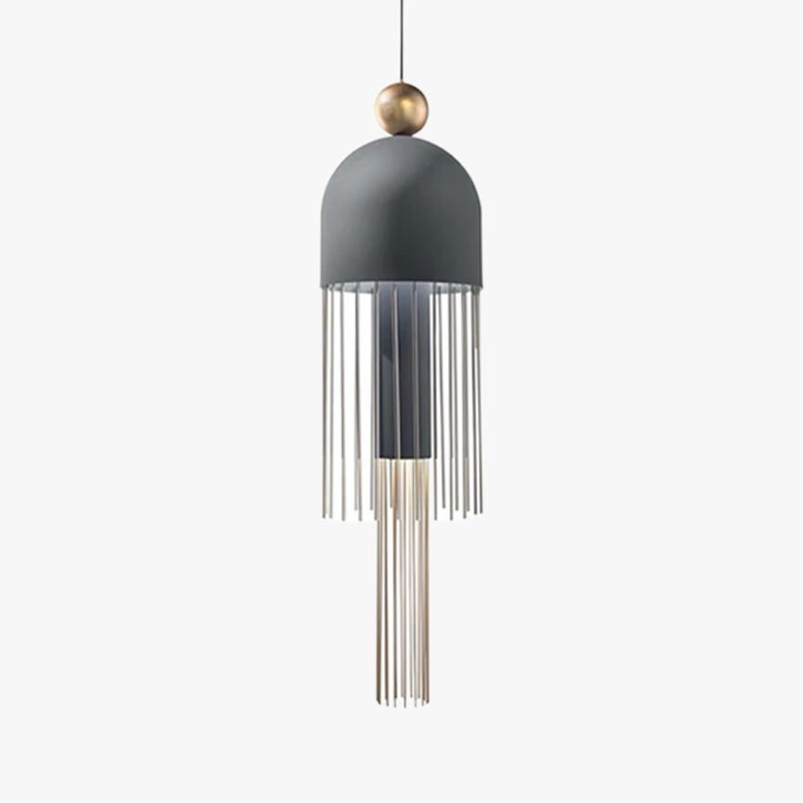 Modern Metal Tassel Study Room Chandelier Pendant Light, Gray/Blue