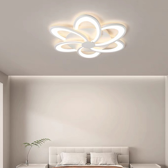 Modern Metal Floral Dining Room Ceiling Light, White