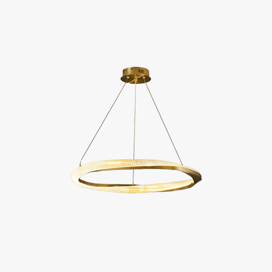 Modern Metal And Acylic Ring Bedroom Pendant Light, Gold/Silver