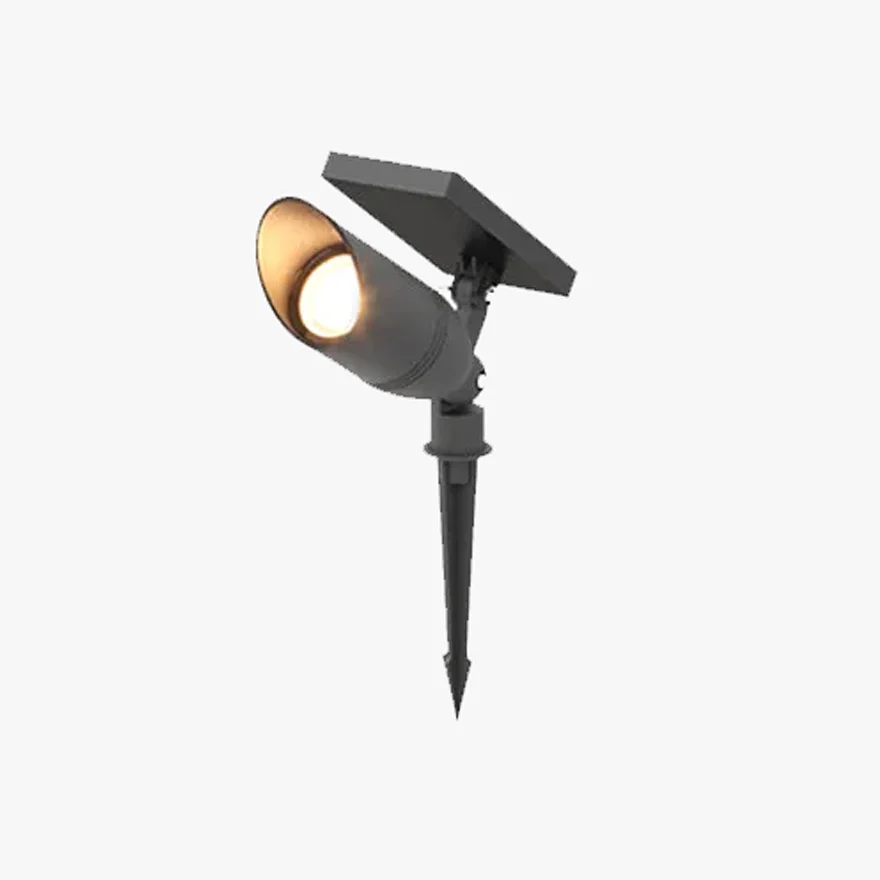 Modern Metal And Glass Cylindrical Garden Outdoor Lamp, Black