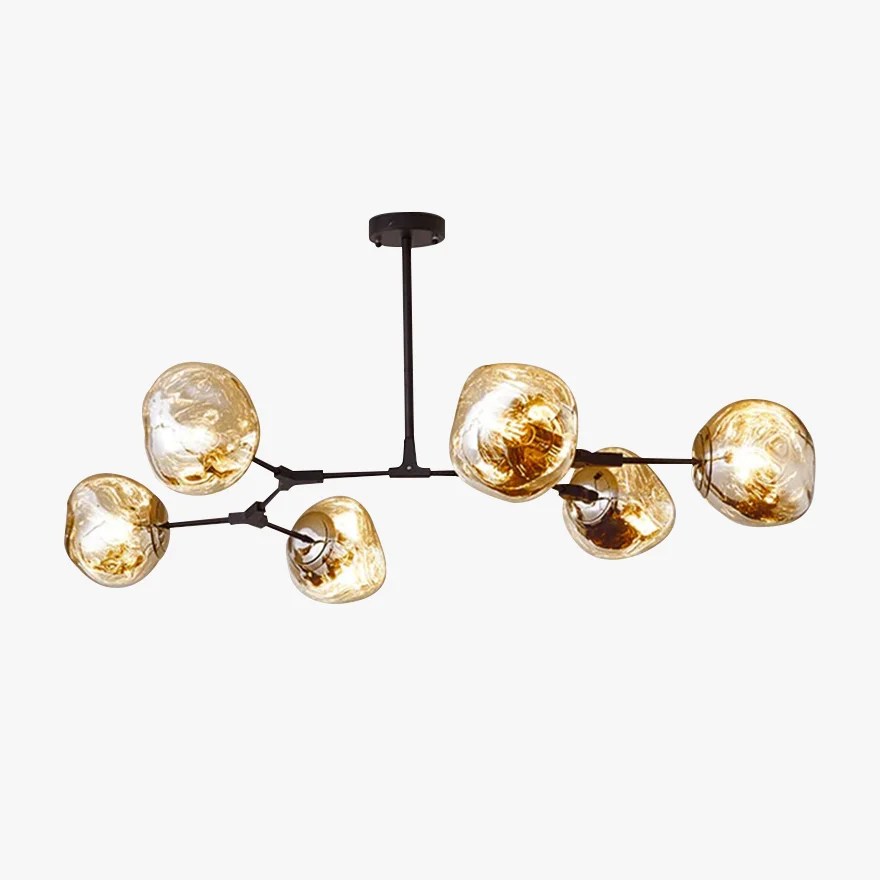 Modern Metal And Acylic Dendritic Bedroom Pendant Light, Chrome/Gold/Rose gold