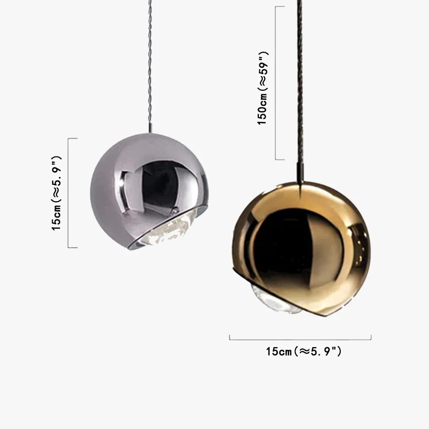 Unusual Metal And Acrylic Dome Children's Room Pendant Light, Gold/Silver