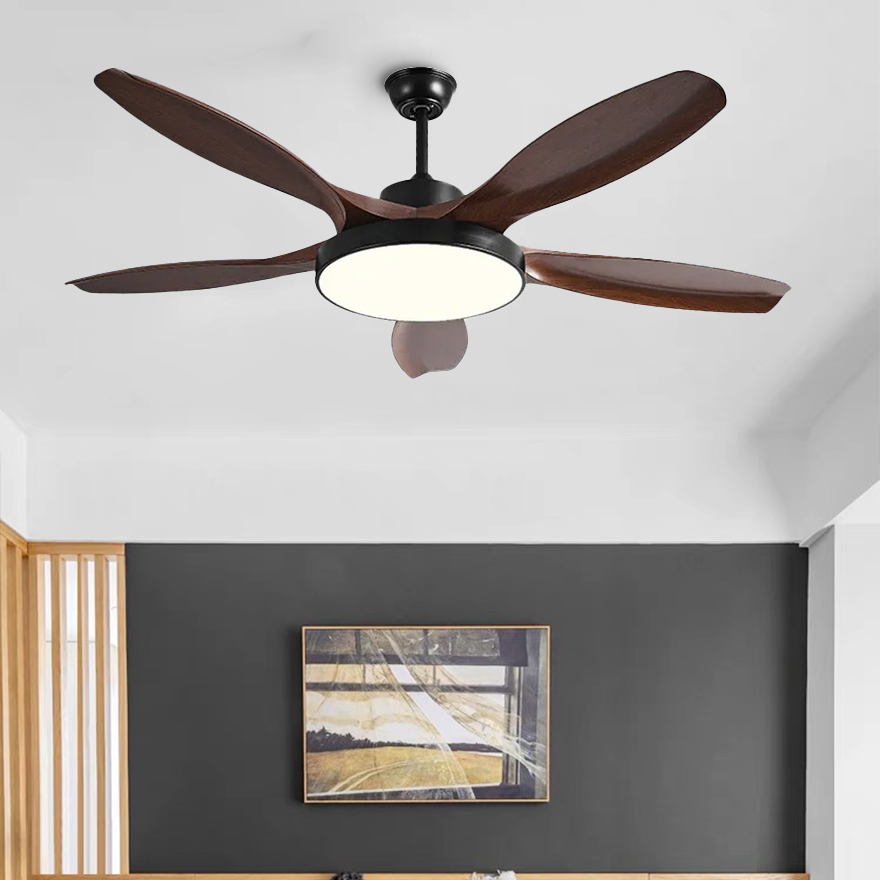 Modern Metal And Acrylic Round Living Room Ceiling Fan, White/Black