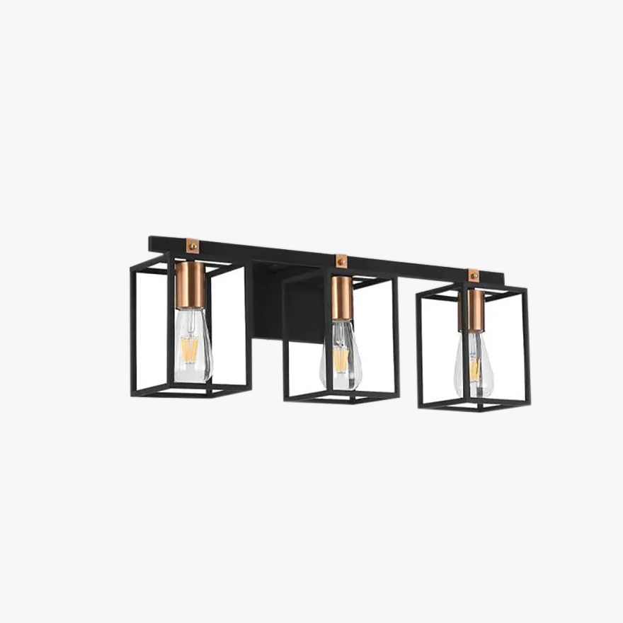 Unusual Metal And Acrylic Square Balcony Wall Lamp, Black