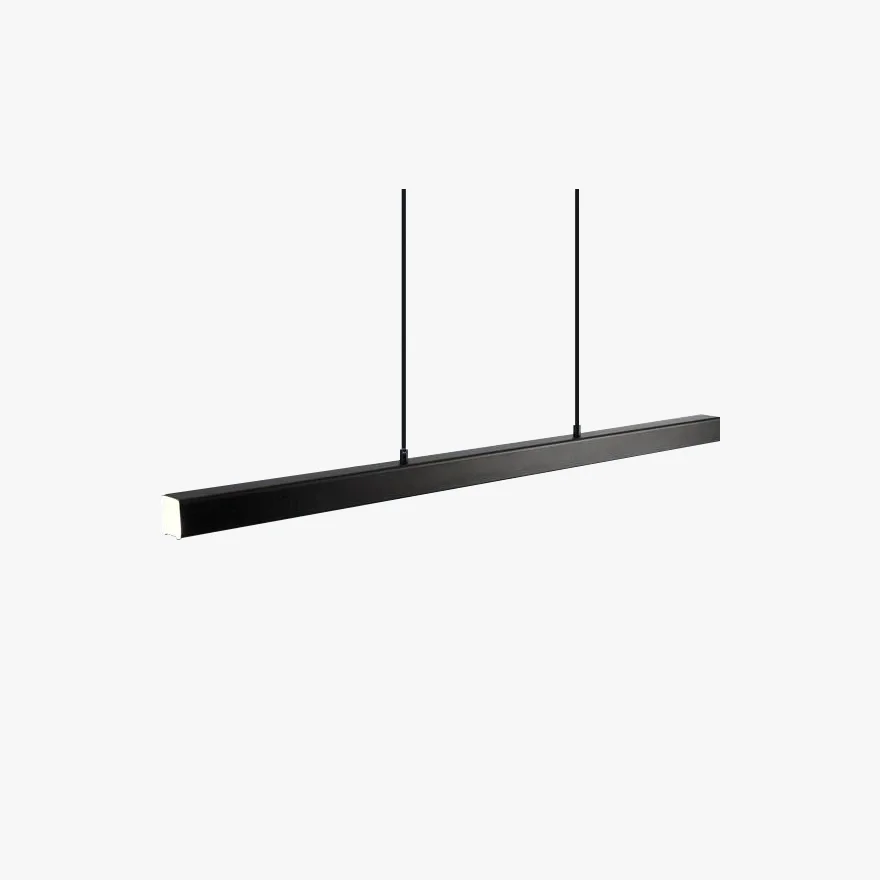 Modern Metal And Acrylic Linear Dining Room Pendant Light, Black/Brown, Trichromatic Light