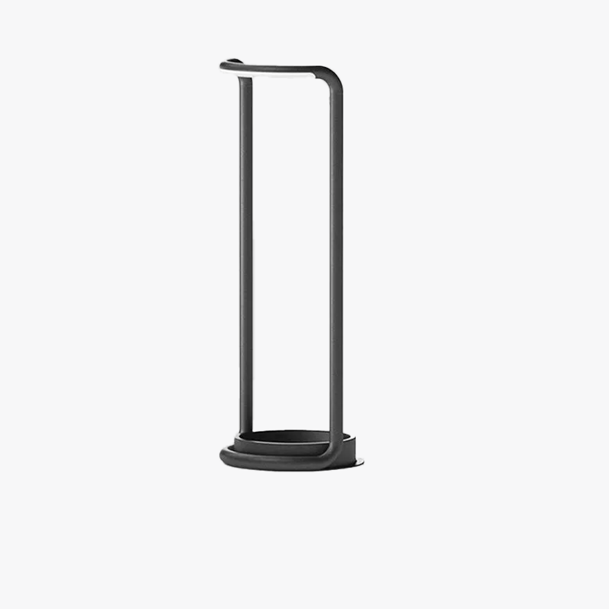 Minimalist Metal And Acrylic Round Outdoor Floor Lamp, Black