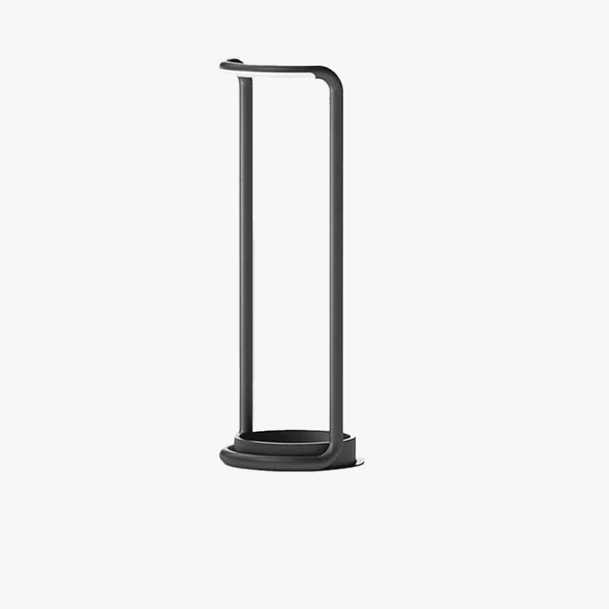 Minimalist Metal And Acrylic Round Outdoor Floor Lamp, Black