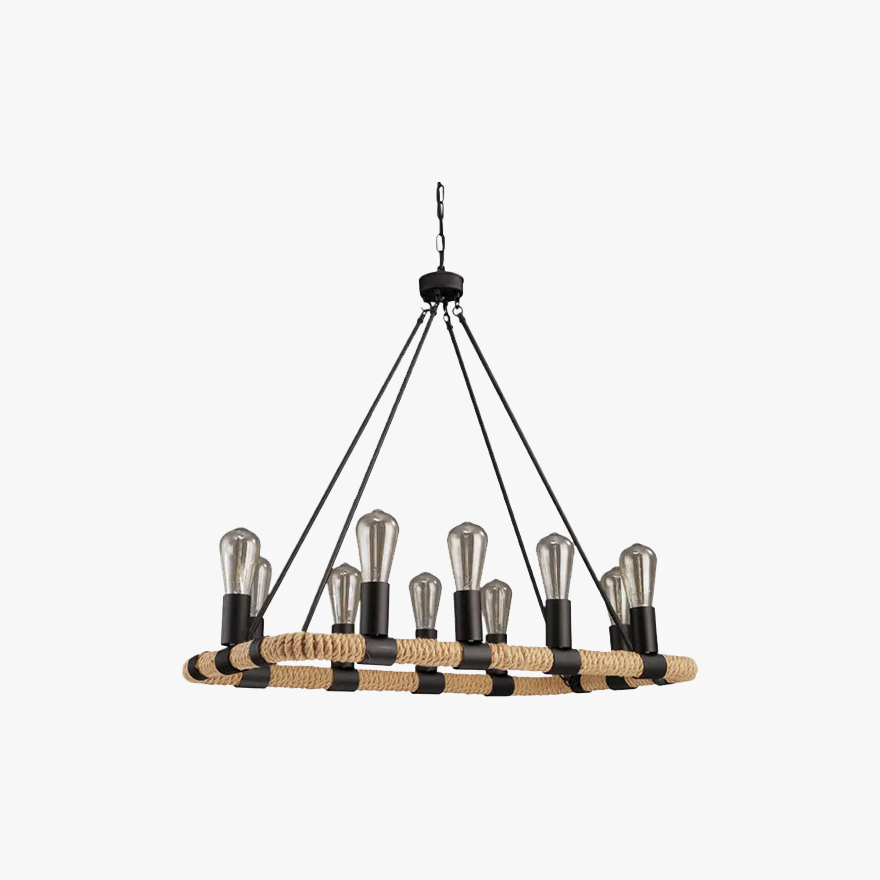 Decorative Metal Square Kitchen Island Chandelier Pendant Light, Black