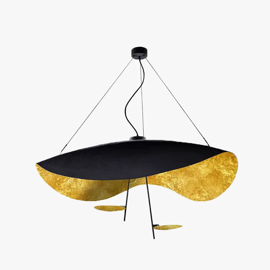 Modern Metal Uneven Dining Room Pendant Light, Black And Gold/White/White And Gold