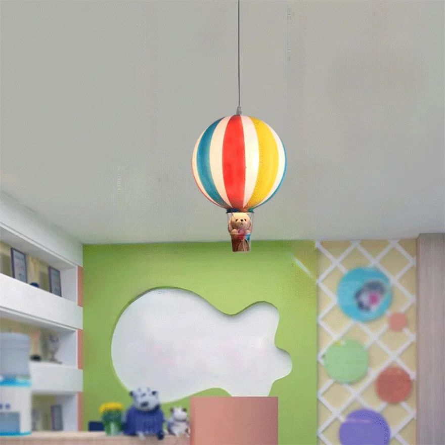 Art Deco Acrylic Air Balloon Children's Room Pendant Light, Multicolor