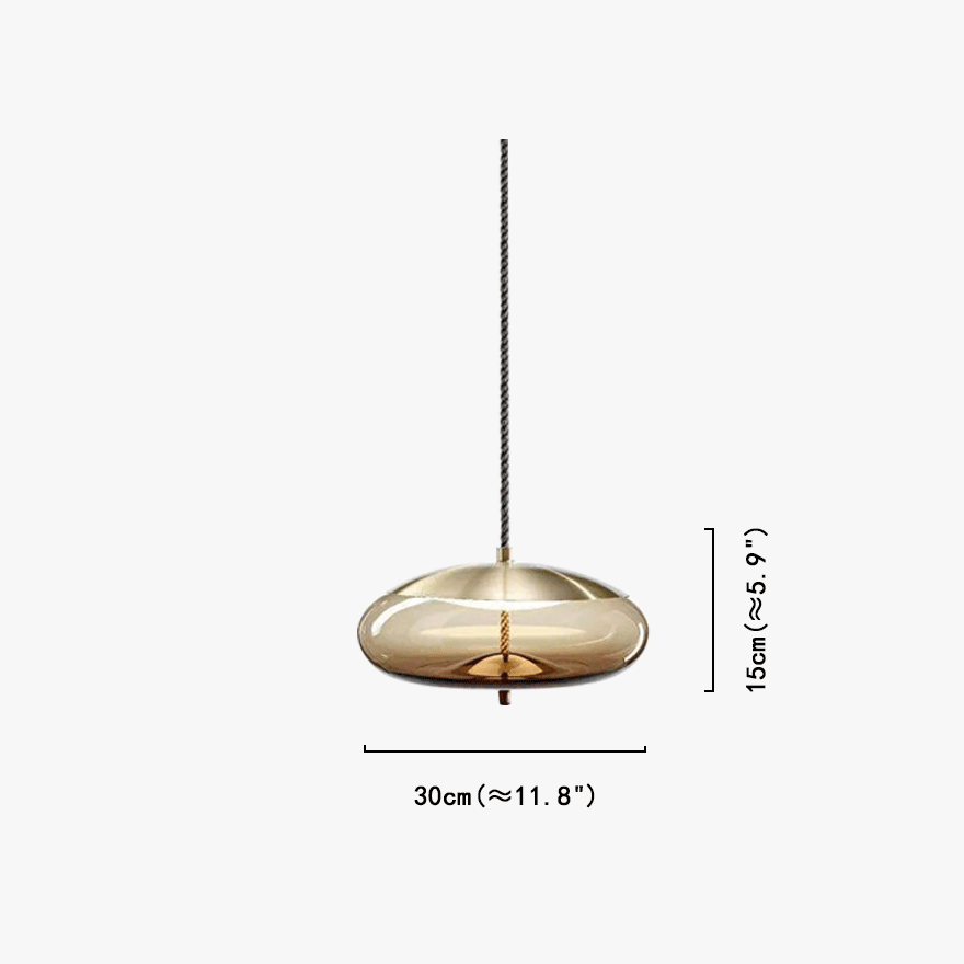 Contemporary Glass Geometric Living Room Pendant Light, Amber/Smoke Gray