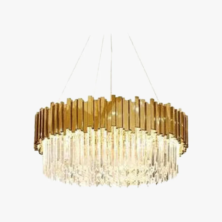 Royal Crystal And Metal Round Dining Room Chandelier Pendant Light, Gold/Silver