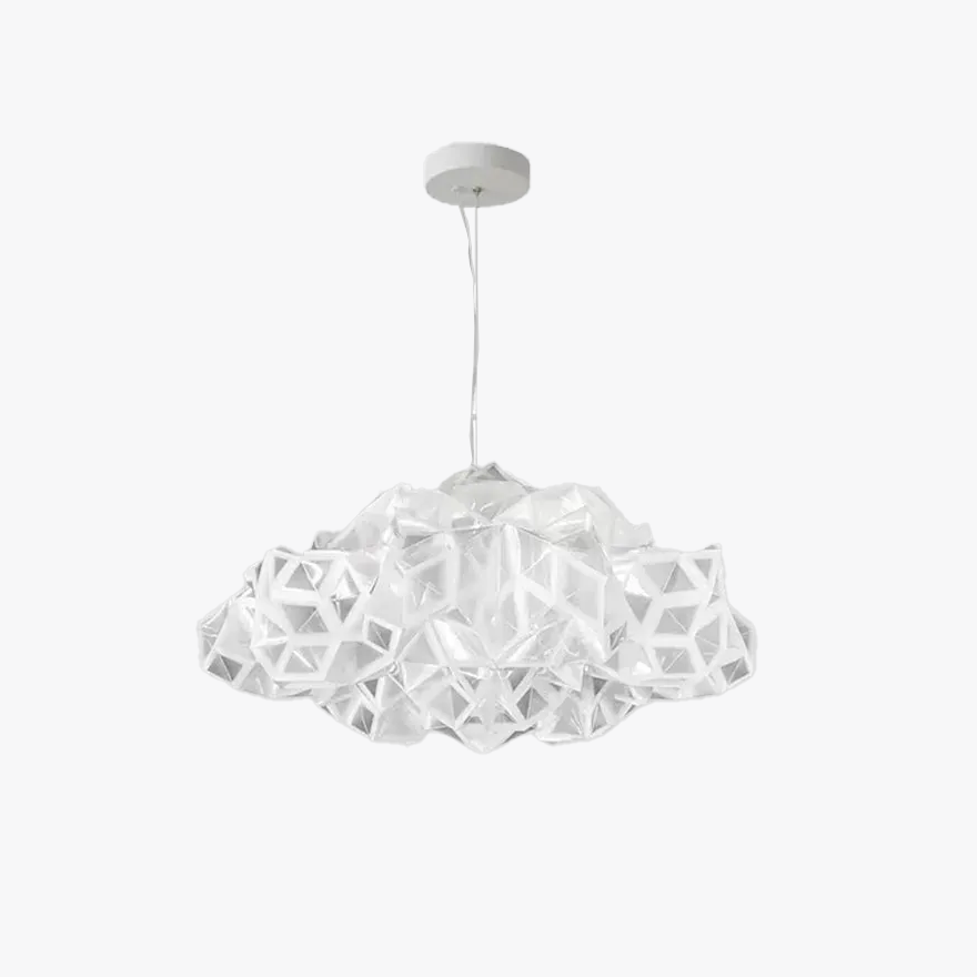 Designer Meta And Acrylic Clouds Living Room Pendant Light, White