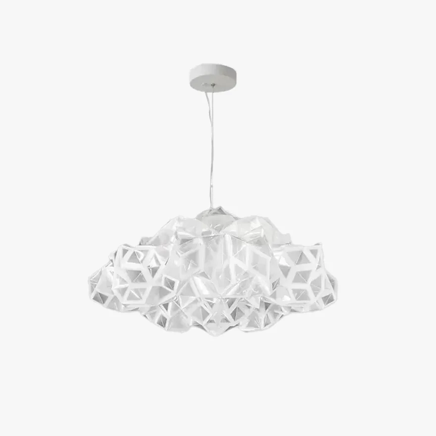 Designer Meta And Acrylic Clouds Living Room Pendant Light, White