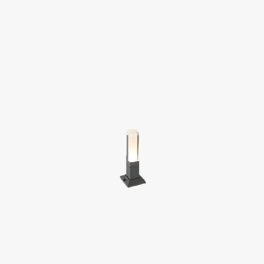 Minimalist Metal And Acrylic Square Garden Outdoor Pillar Light, Black