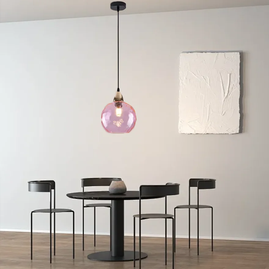 Modern Metal And Glass Bubble Kitchen Island Pendant Light, 10 Color