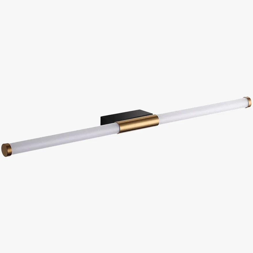 Minimalist Metal Strip Bathroom Wall Lamp, Gold, Trichromatic Light