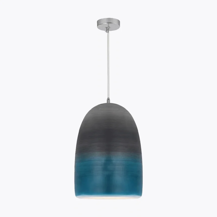 Classical Resin And Acrylic Dome Dining Room Pendant Light, Black/Blue/Grey