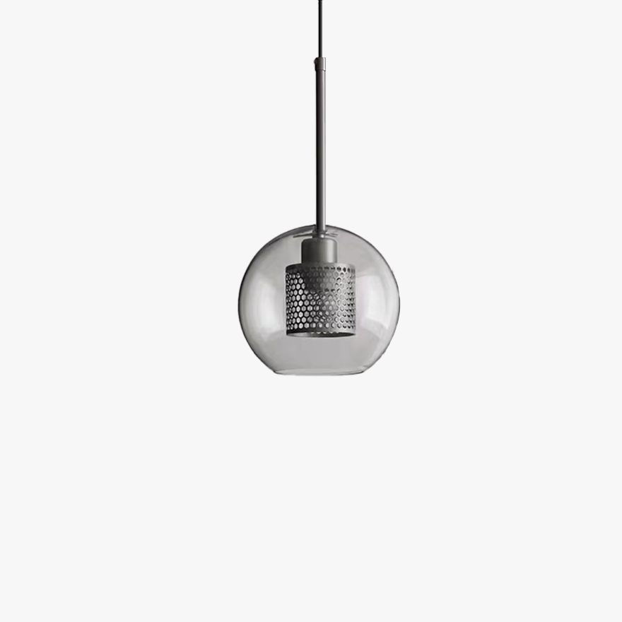 Contemporary Metal And Glass Globular Kitchen Pendant Light, Gold/Silver