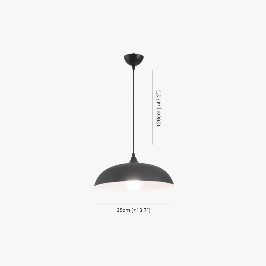 Morandi Metal Bowled Dining Room Pendant Light, Black/Blue/Green Grey/Navy/Pink/White/Yellow