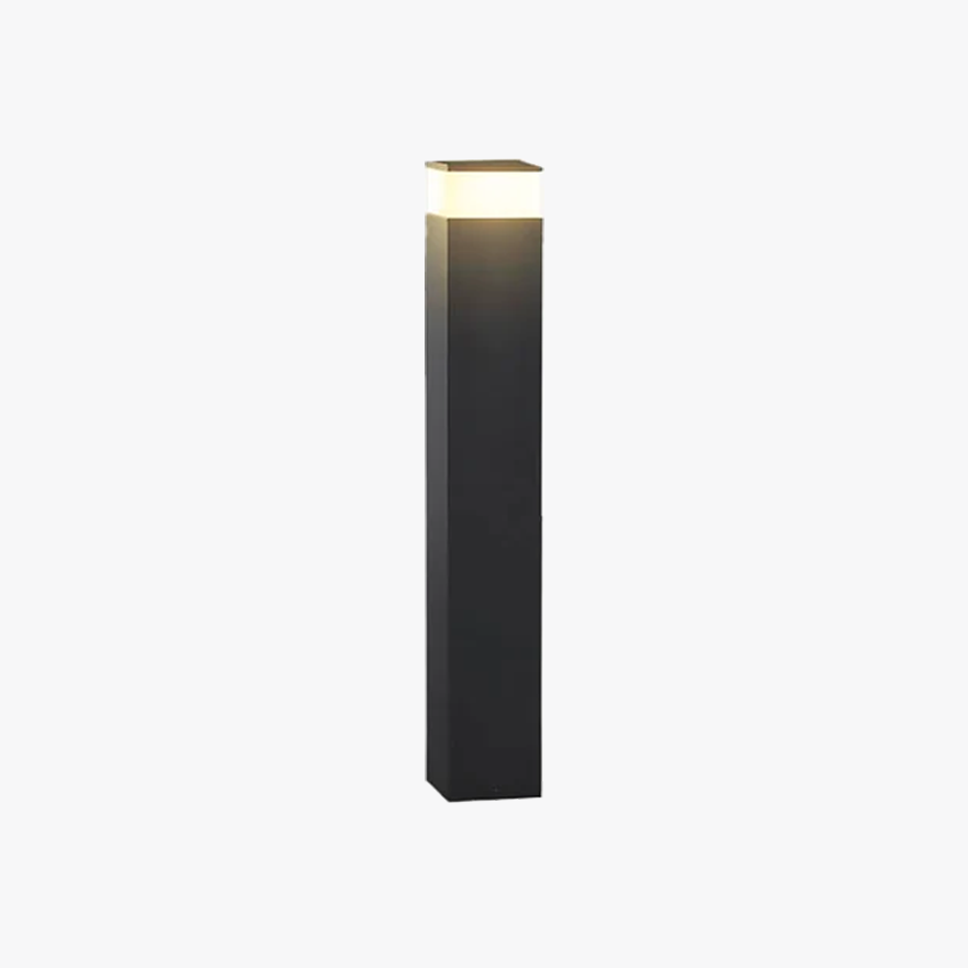 Modern Metal Cylindrical Outdoor Path Light, Black