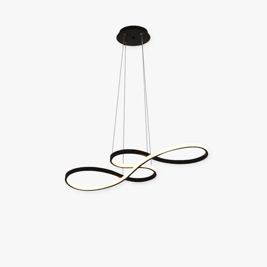 Designer Metal And Acrylic Linear Living room Pendant Light, Black/Gold/White, Trichromatic Light