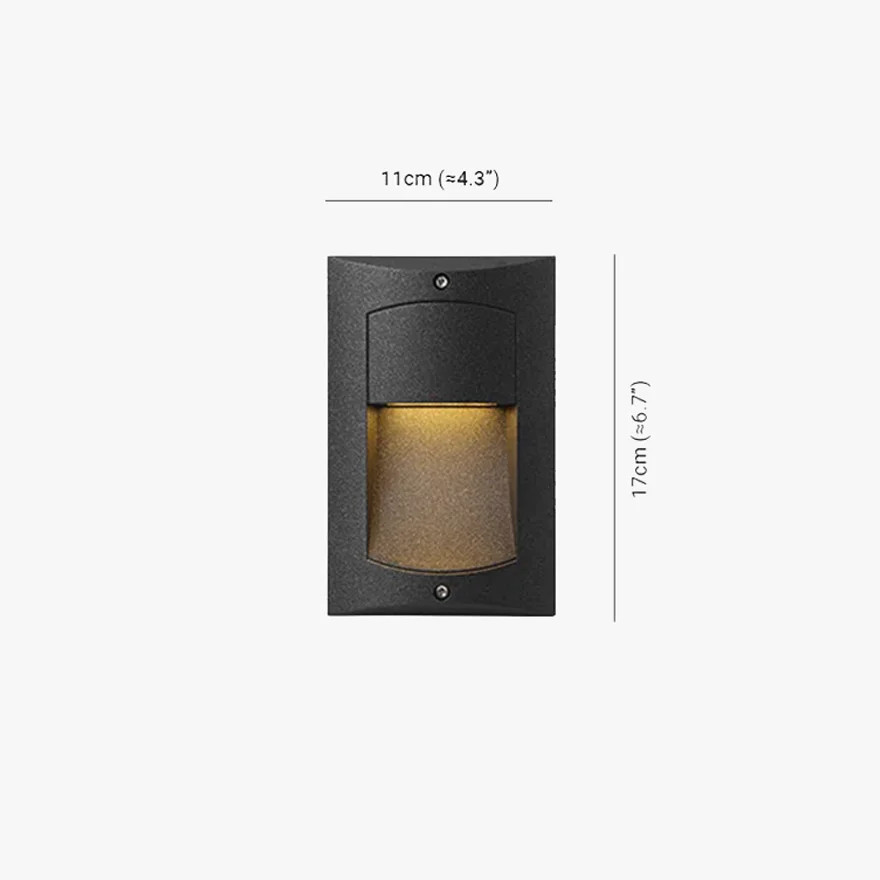 Modern Metal And Acrylic Rectangular Hallway Outdoor Lamp, Black