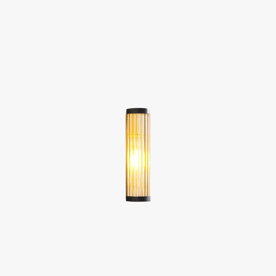 Modern Metal And Glass Semi-Cylindrical Outdoor Wall Lamp, Black