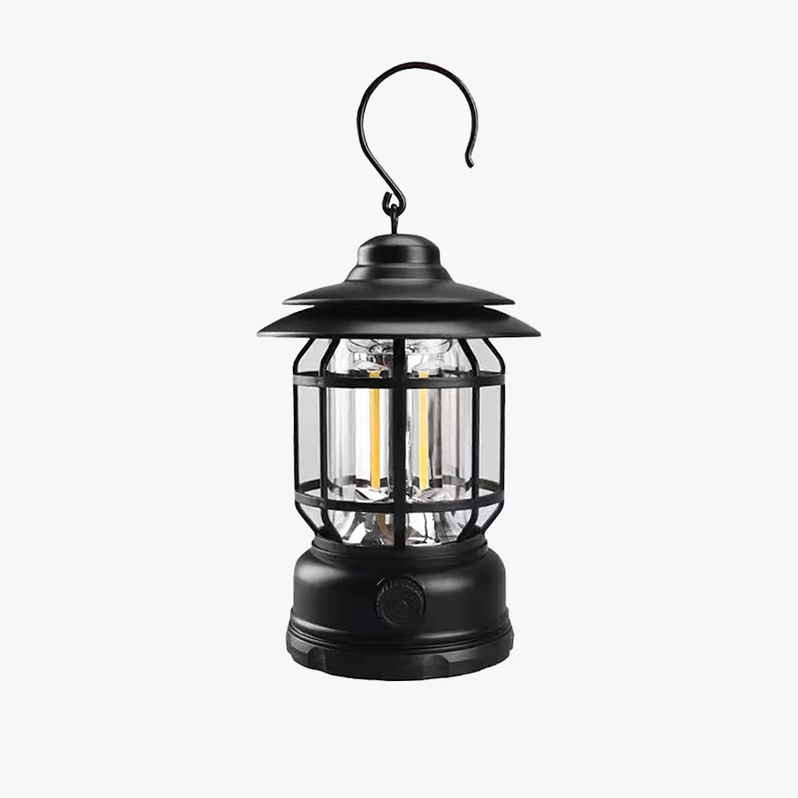 Vintage  Resin And Acrylic Lantern Garden Outdoor Lamp, Black/White