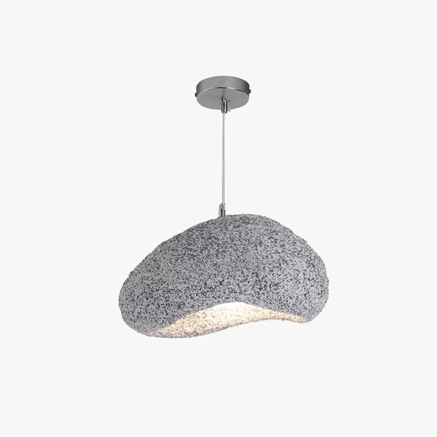 Minimalist Acrylic And Resin Bread Shape Dining Room Pendant Light, Grey/Dark Grey