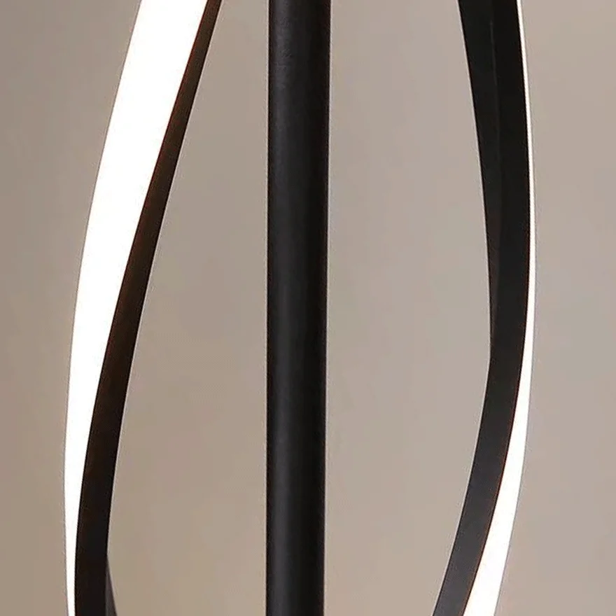 Contemporary Metal Steamline Living Room Floor Lamp, Black/White