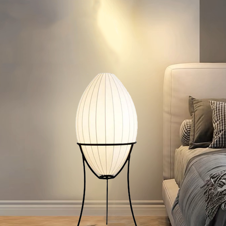 Renée Egg Shaped Floor Lamp, Artificial Fabric & Metal, L 95CM