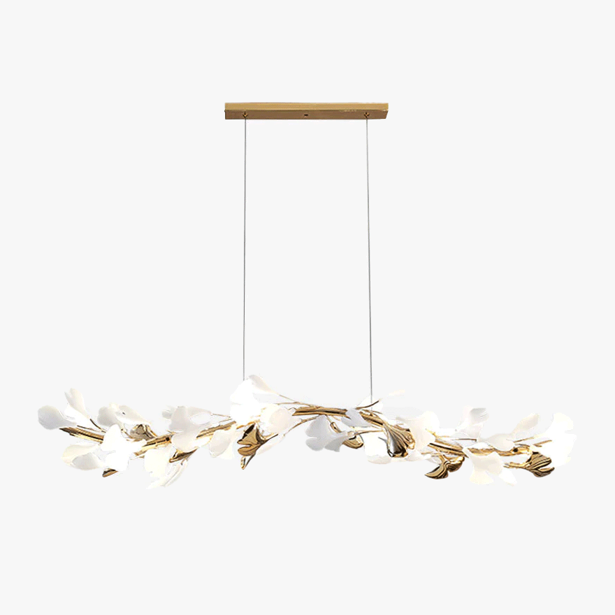 Designer Metal And Glass Linear Living Room Pendant Light, Gold