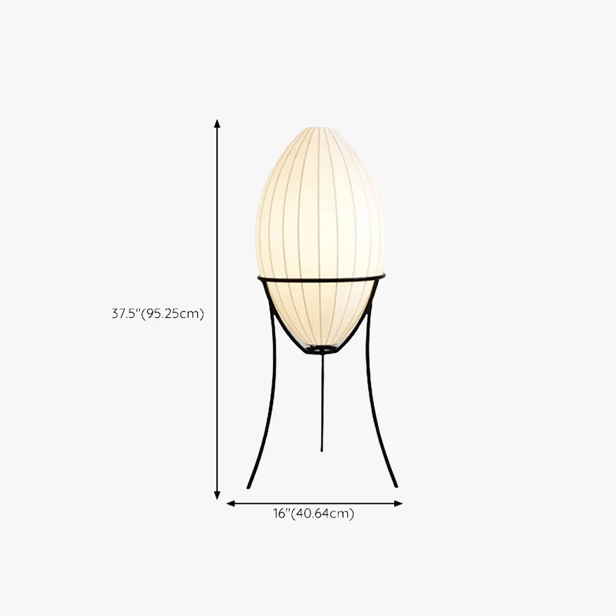 Renée Egg Shaped Floor Lamp, Artificial Fabric & Metal, L 95CM