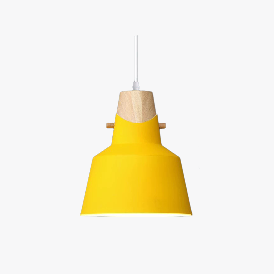 Morandi Wooden And Acrylic Bowled Dining Room Pendant Light, Black/Green/Grey/Pink/Yellow