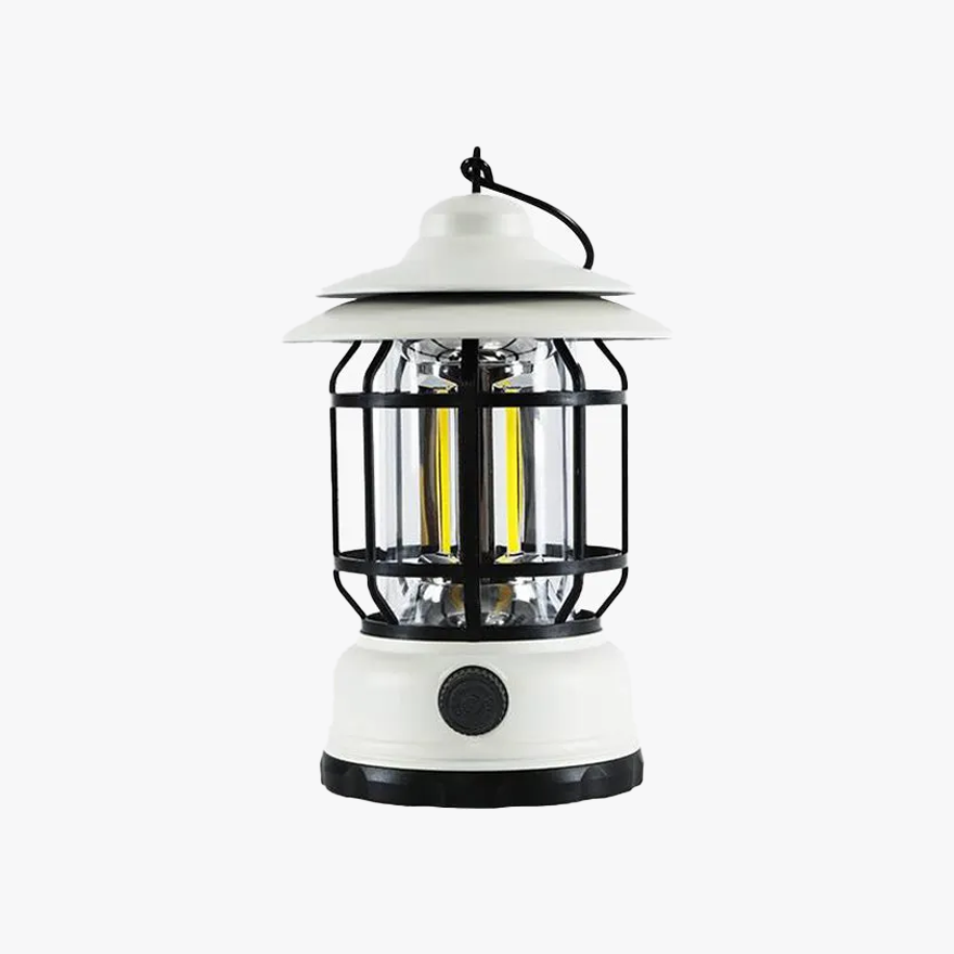 Vintage  Resin And Acrylic Lantern Garden Outdoor Lamp, Black/White