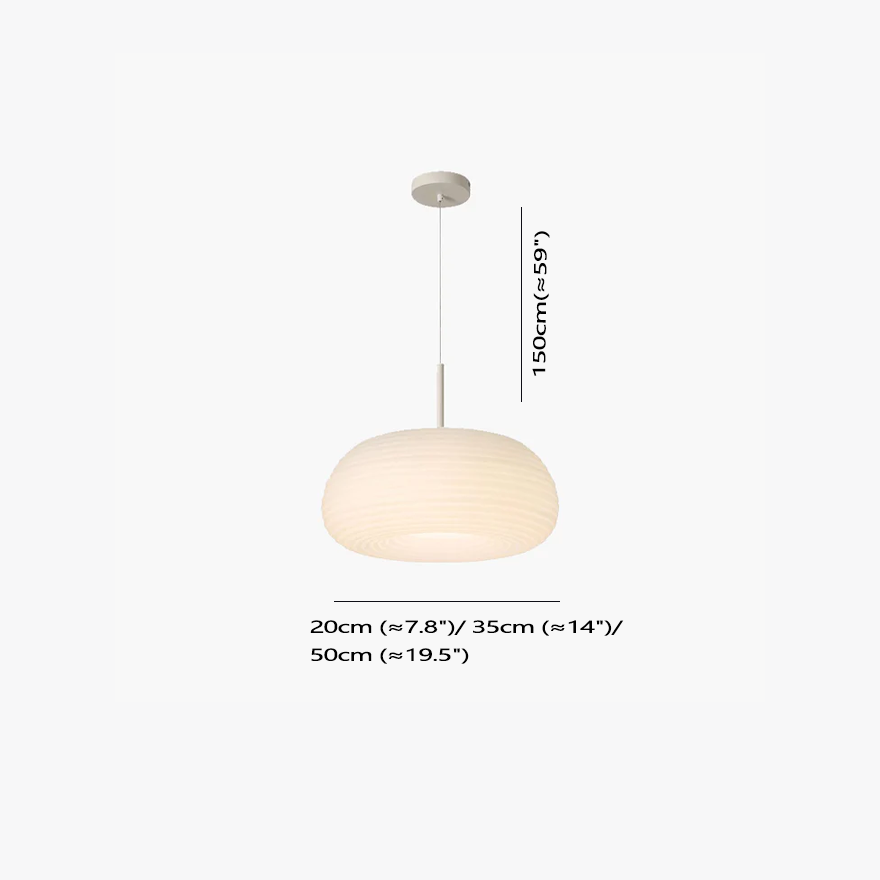 Morandi Metal And Acrylic Drum Living Room Pendant Light, White, Trichromatic Light