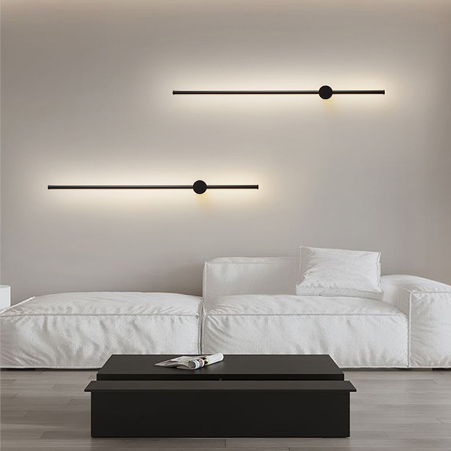 Unusual Metal And Acrylic Linear Outdoor Wall Lamp, Black