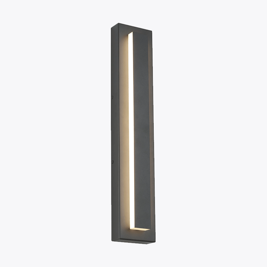 Unusual Metal And Acrylic Rectangular Garden Wall Lamp, Black/Dark Grey