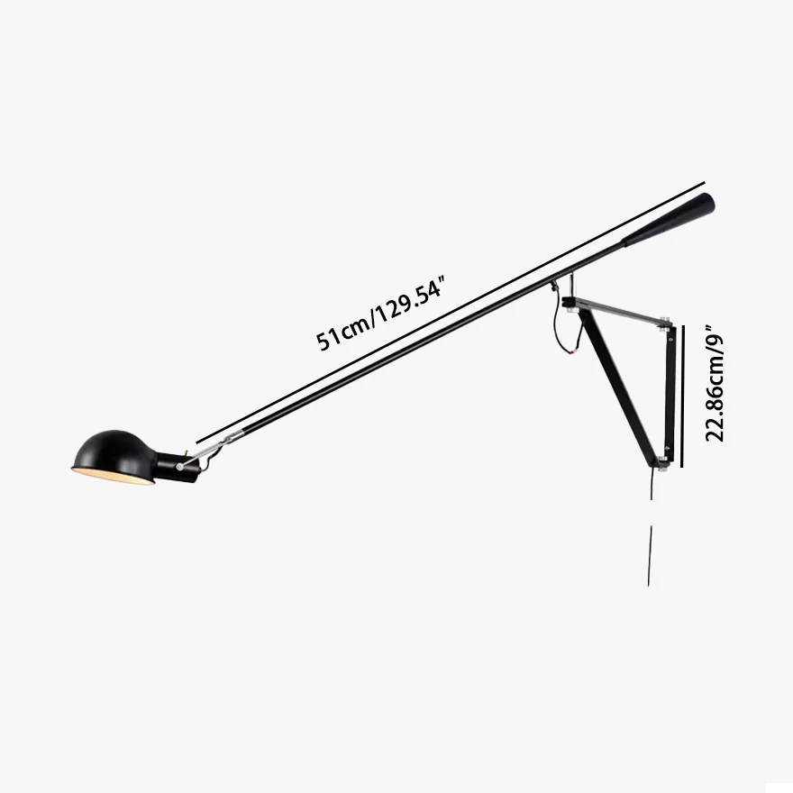 Minimalist Metal Linear And Dome Living Room Wall Lamp, Black/White