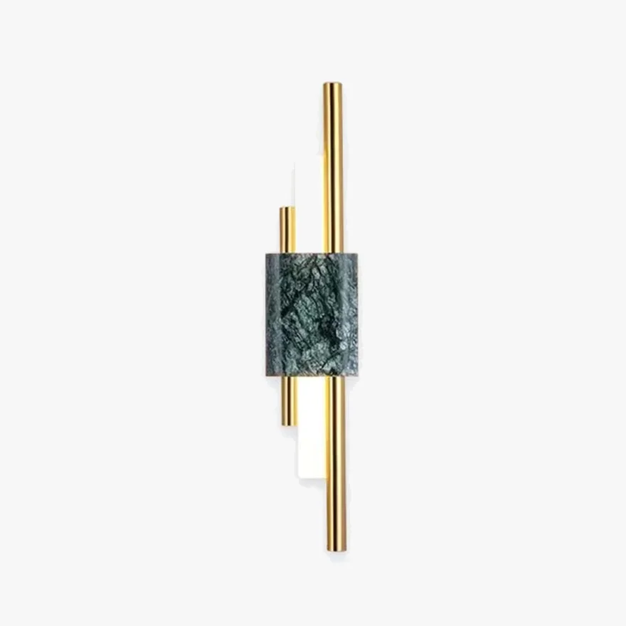 Nordic Metal Cylindrical Bedroom Wall Lamp, Gold/Green/White