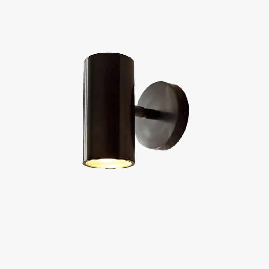 Modern Metal And Acrylic Cylindrical Living Room Wall Lamp, Black/Gold