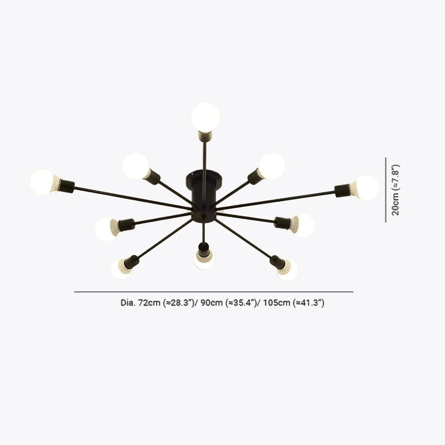 Minimalist Metal Bubble Bedroom Ceiling Light, Black/Gold/White