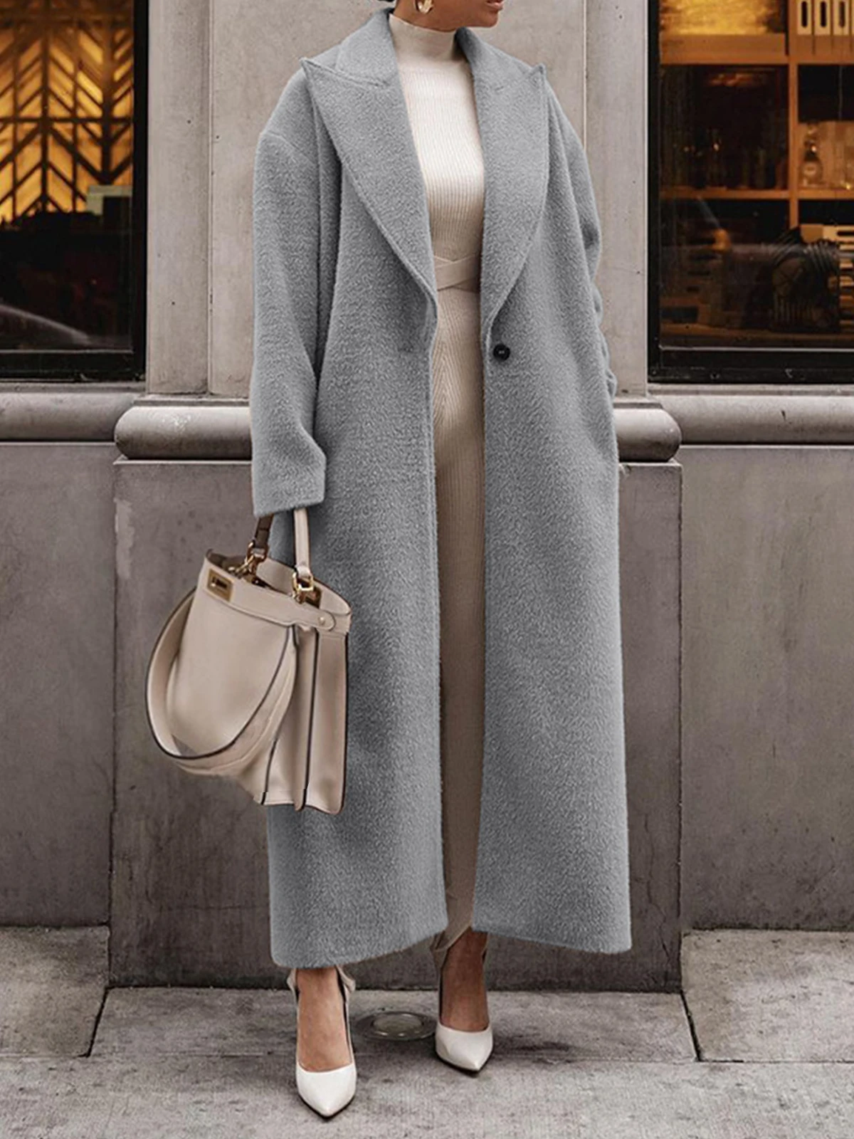 Women's Plush Warm Loose Extra Long Coat