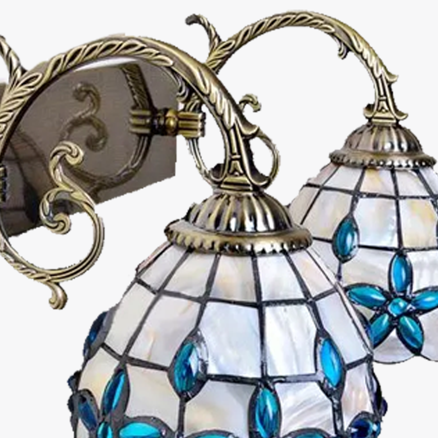 Art Deco Metal And Glass Floral Study Room Wall Lamp, Brass