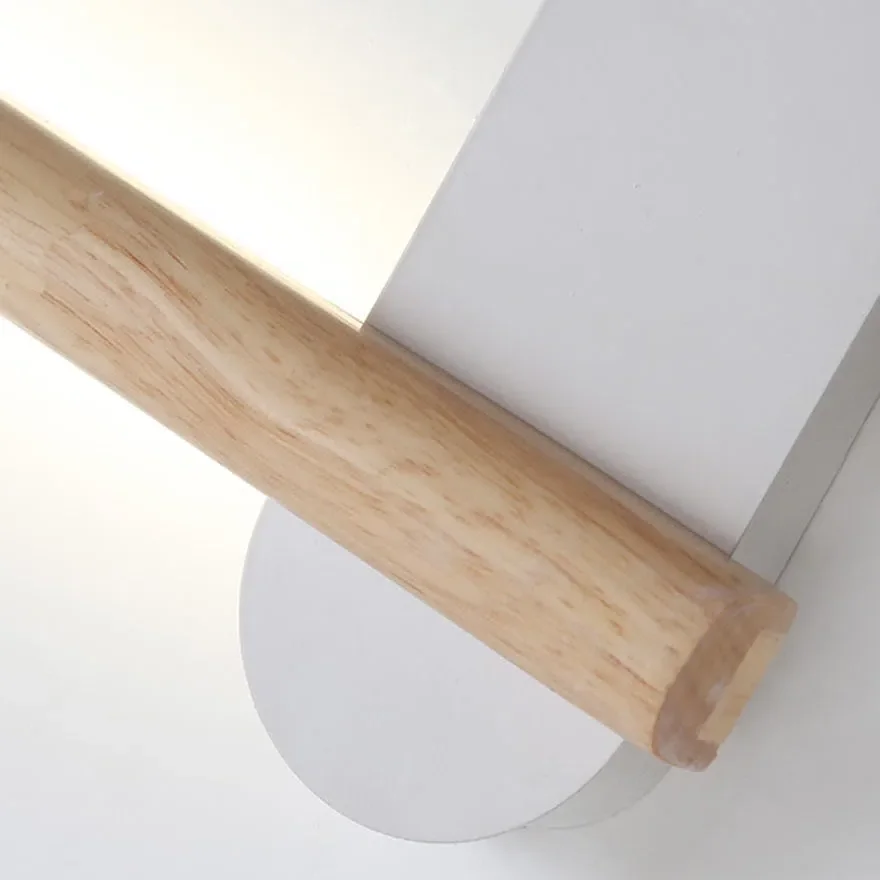 Modern Wooden Linear Living Room Wall Lamp, Natural Wood