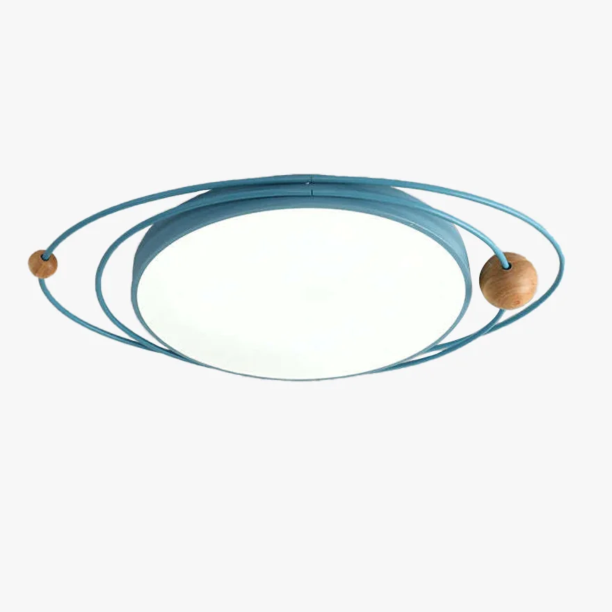 Modern Metal And Acrylic Planet Children's Room Ceiling Light, Black/Blue/Gray/Green/White