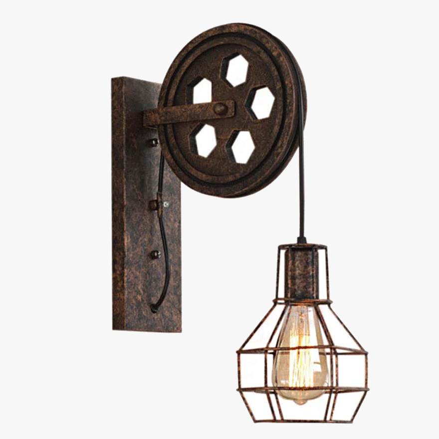 Retro Metal Bottle Bedroom Wall Lamp, Black